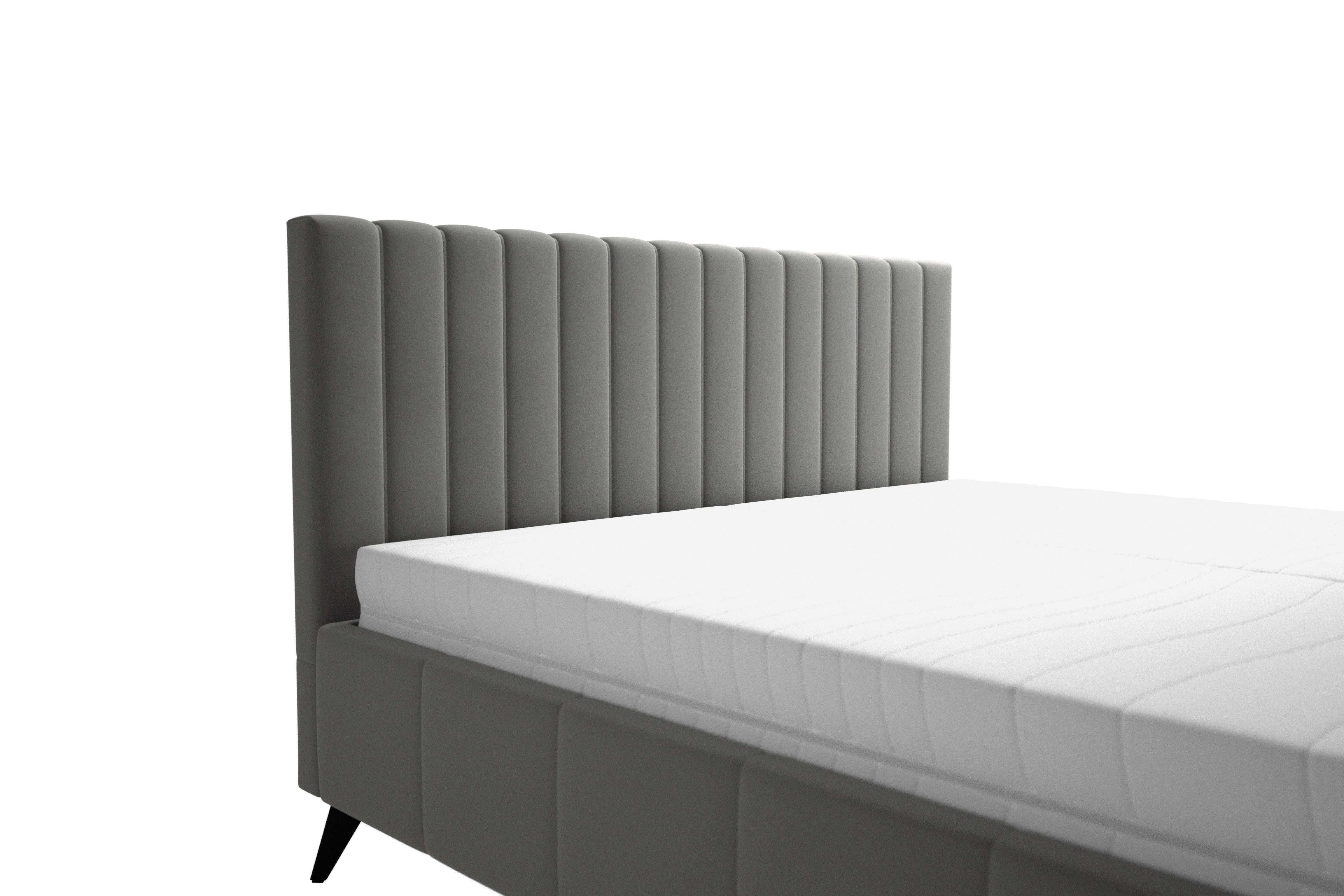 Manželská posteľl Vivien 2, 180x200, šedá - šedá/černá, Moderní, dřevo/textil (180/200cm)