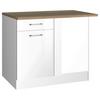 Eckunterschrank Mailand Weiß B: 110 Cm - Weiß Hochglanz/Sonoma Eiche, MODERN, Holzwerkstoff (110/85/60cm) - Held