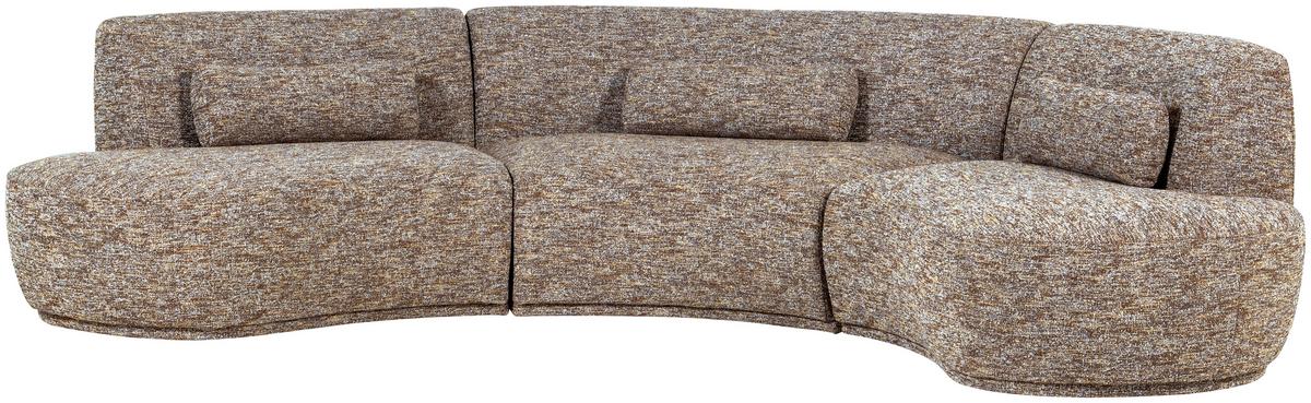 BIGSOFA Batavier Hellbraun B: 320cm - Hellbraun/Schwarz, Design, Textil (320/74/174cm) - Livetastic