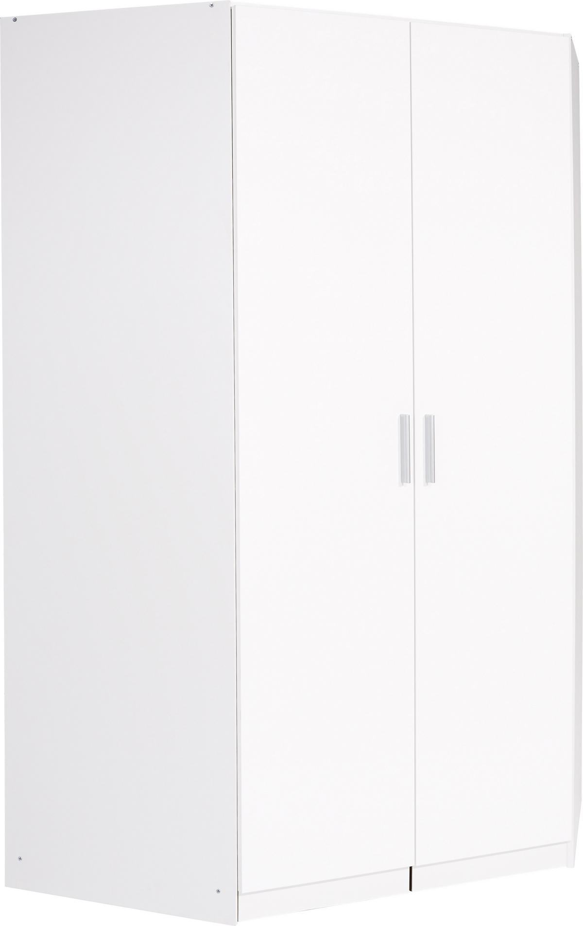 Eckschrank 117 cm Celle, Weiß Hochglanz - Weiß Hochglanz/Weiß, MODERN, Holzwerkstoff (117/197/117cm)