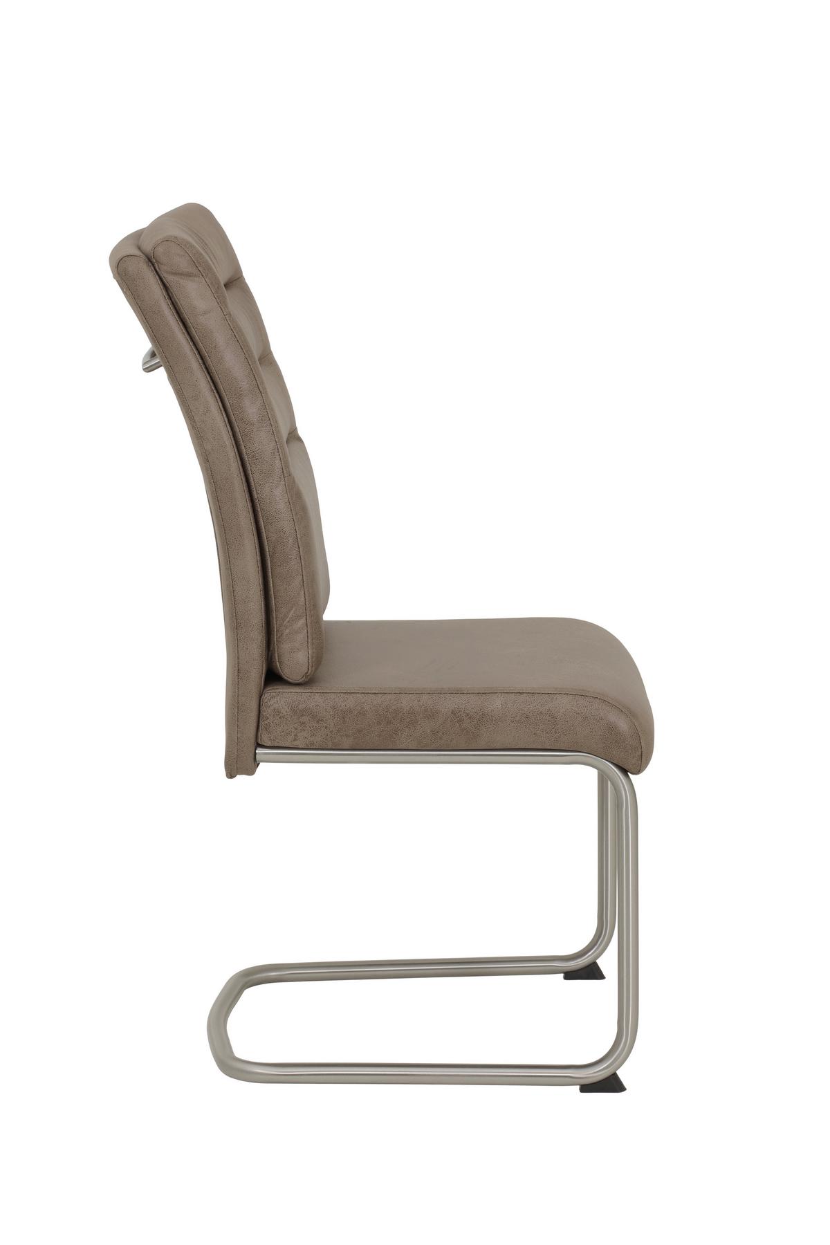 Tischgruppe Paula IIi G - Schlammfarben/Edelstahlfarben, MODERN, Holzwerkstoff/Textil (140 - 220/76/90cm) - MID.YOU