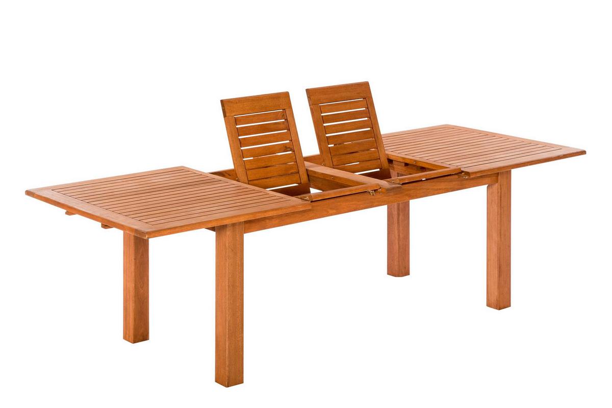 Gartentischgruppe Maracaibo 7 -teilig. Naturfarben - Eukalyptusholzfarben, KONVENTIONELL, Holz - Gardenson