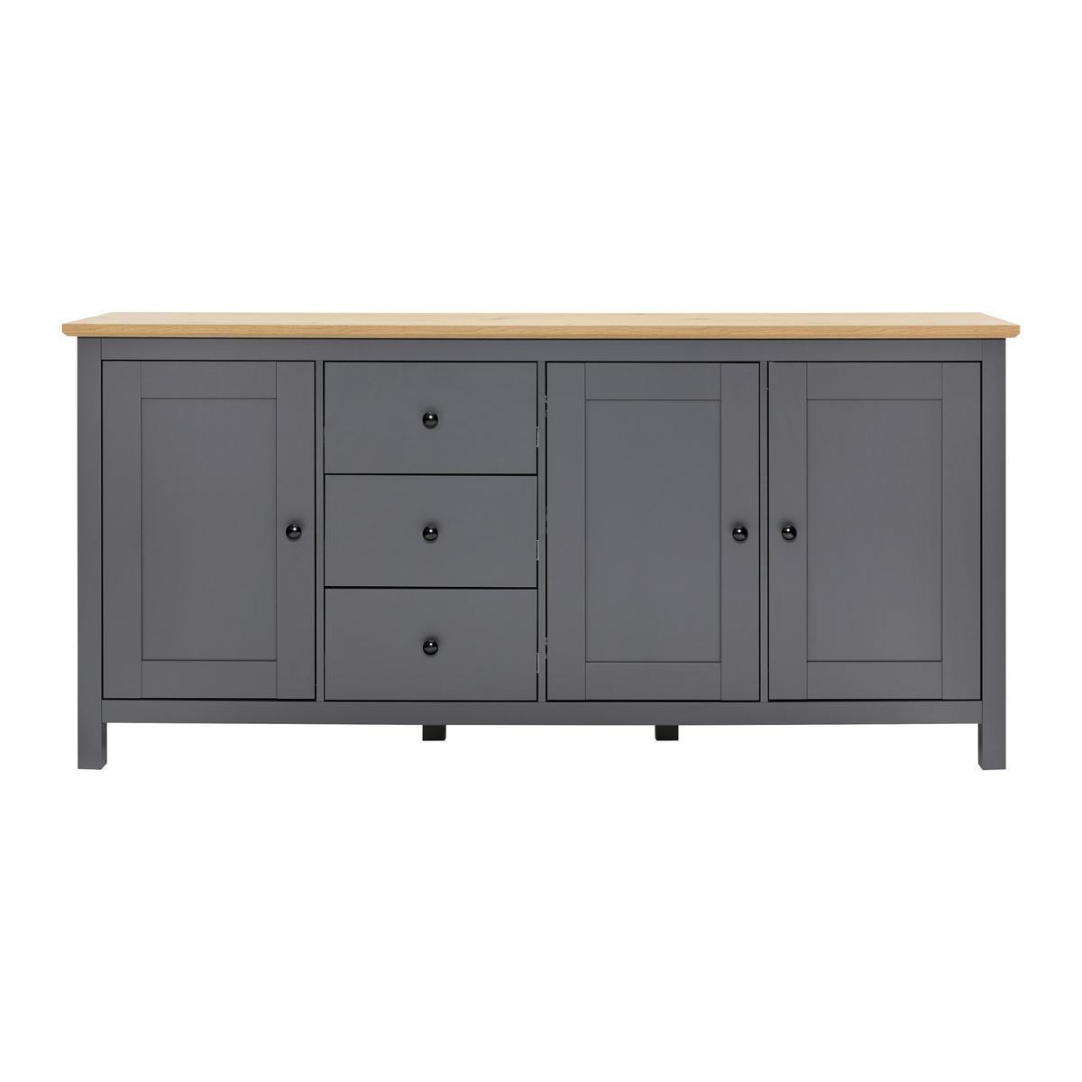 Trendová komoda Claudio š: 199cm - čierna/dub artisan, Modern, drevo/plast (199/96/44cm) - Bessagi Home