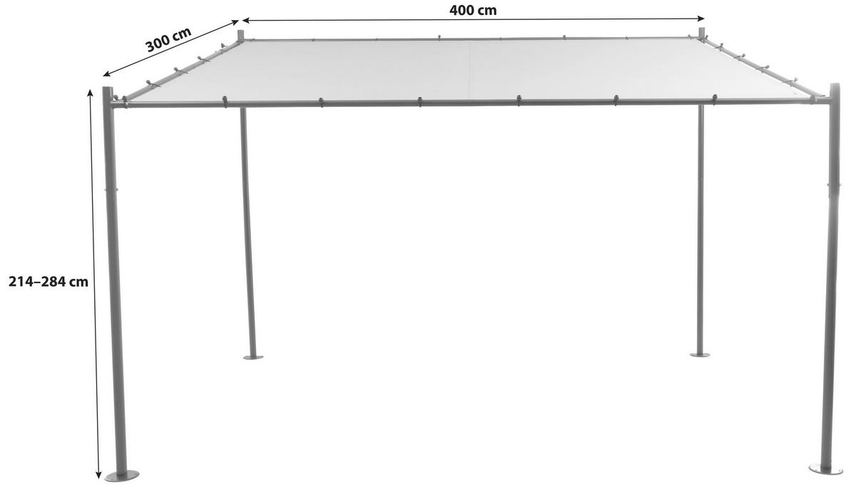 Pavillon Levino 400x300 cm Rostfrei - Anthrazit/Hellgrau, KONVENTIONELL, Textil/Metall (400/284/300cm) - Siena Garden