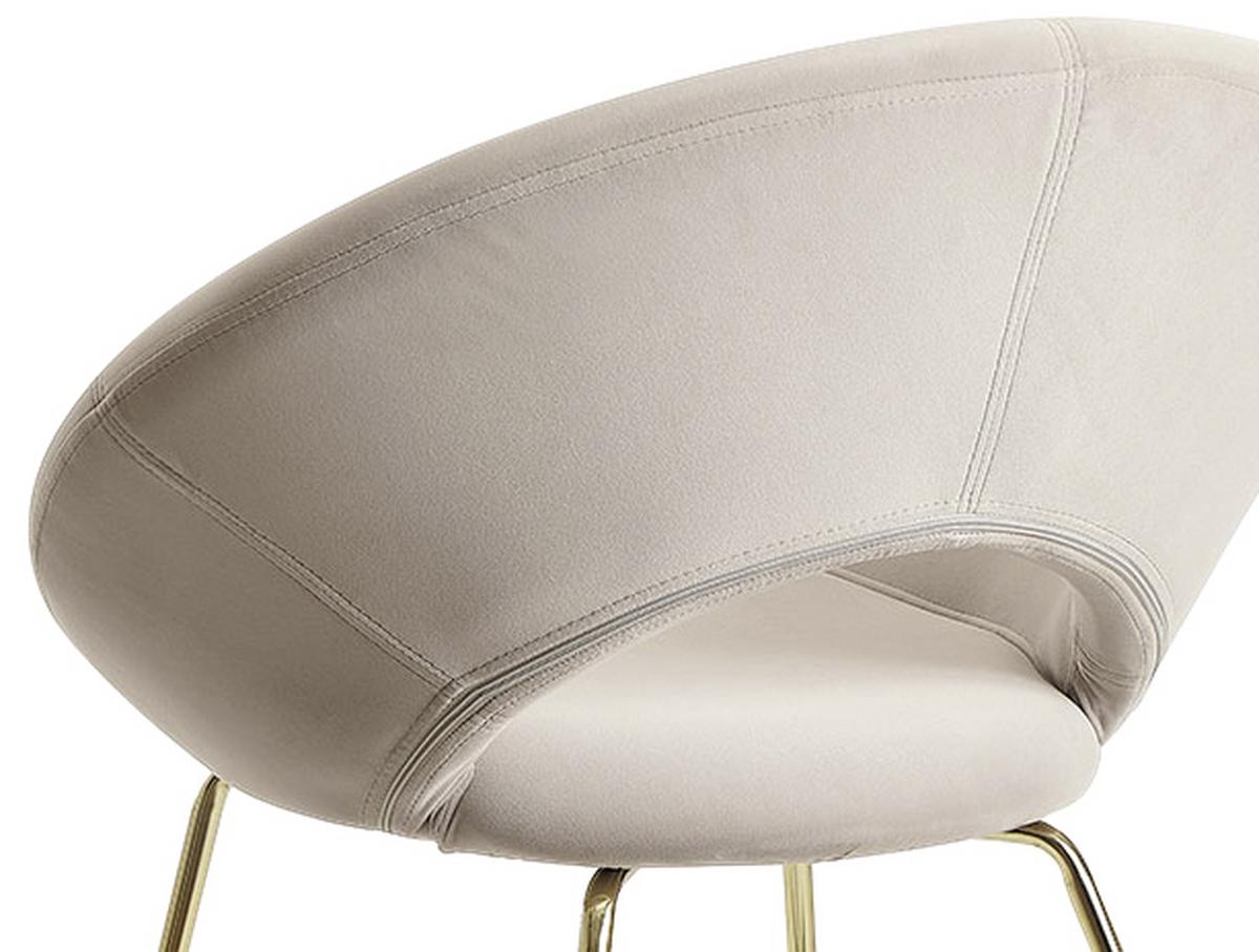 Jedálenská stolička s podrúčkami béžová - zlatá/béžová, Modern, kov/textil (57/83/60cm) - MID.YOU