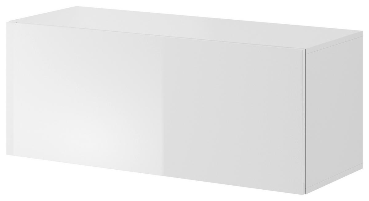 TV-Lowboard Vivien 03 B: 140 cm Schwarz - Weiß Hochglanz/Weiß, Design, Holzwerkstoff (100/40/38cm) - Livetastic