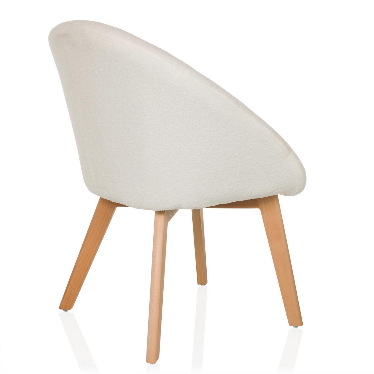 Armlehnstuhl Scandi Ted Weiß B: 68 Cm - Buchefarben/Weiß, MODERN, Holz/Textil (68/85/62cm) - MID.YOU