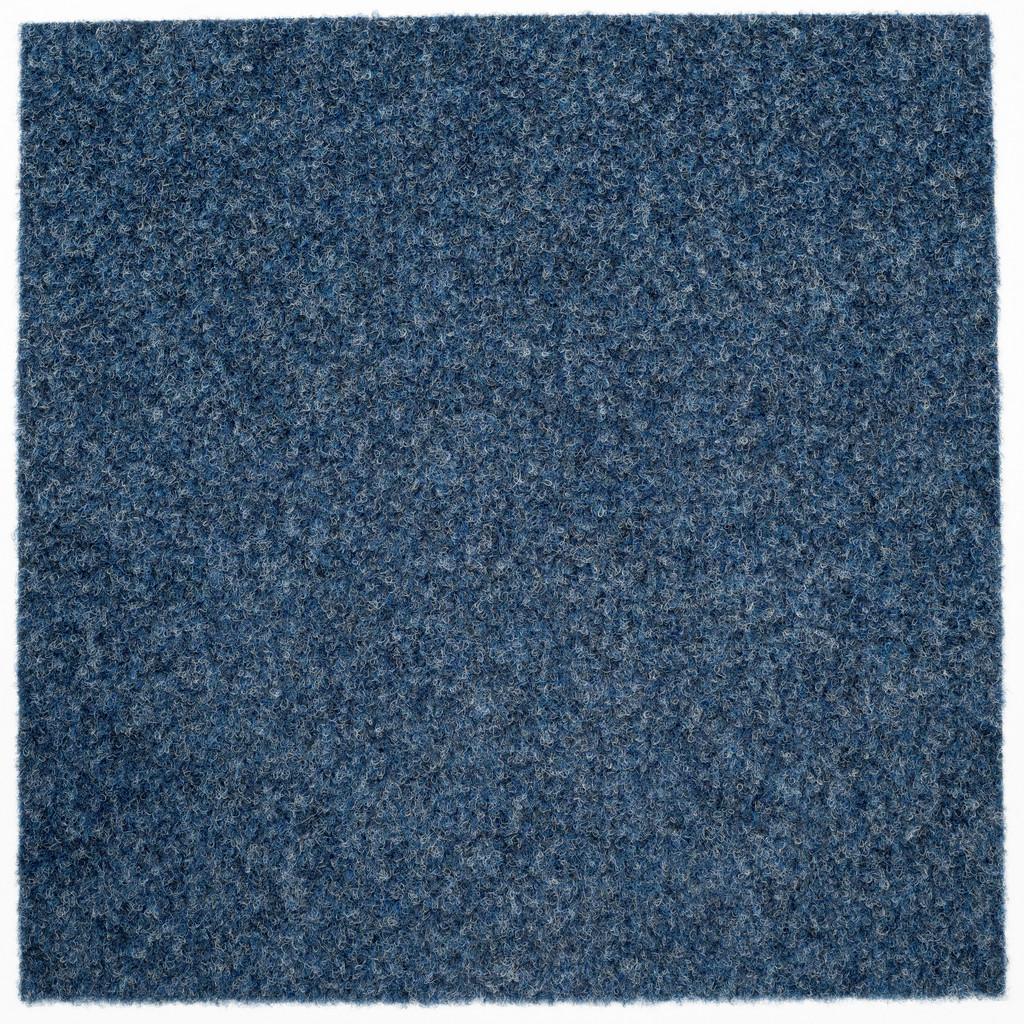 Teppichfliese Blau Solid Vel 50x50 cm Florhöhe 4 mm