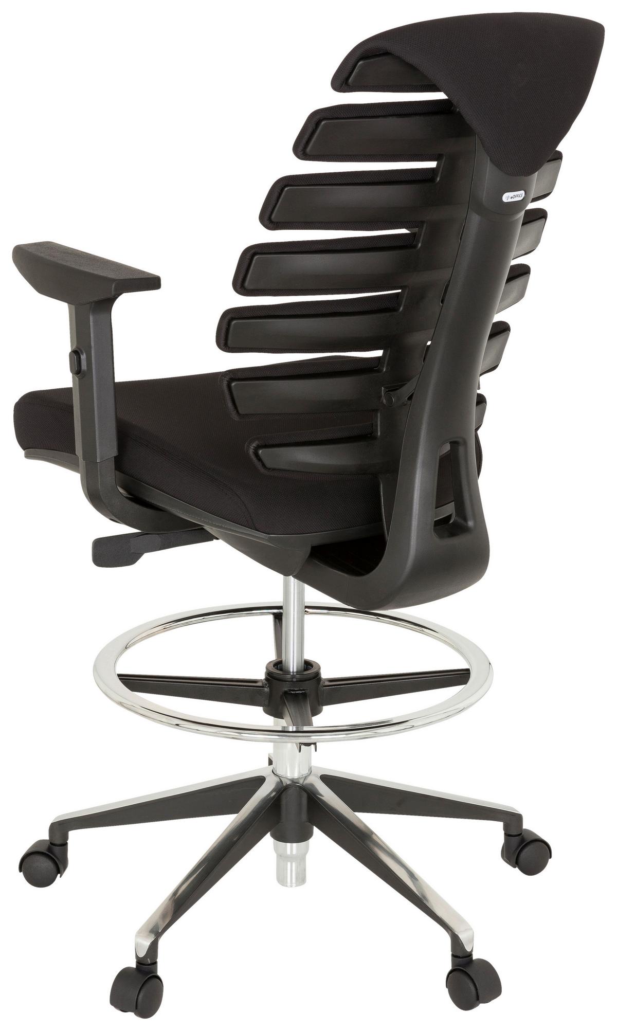 Drehstuhl Ergo Line Ii Work Schwarz - Schwarz, MODERN, Kunststoff/Textil (62/131/65cm) - MID.YOU