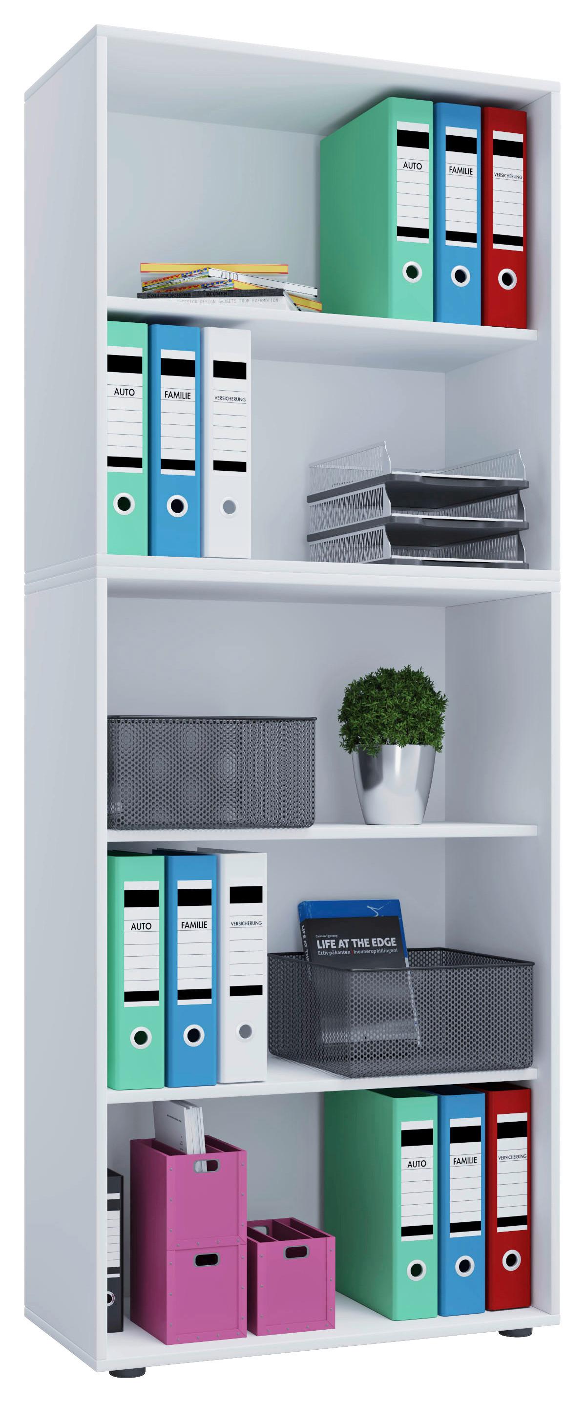 Aktenregal Lona Xxl Weiß B 70 Cm - Schwarz/Weiß, Basics, Holzwerkstoff (70/178/37cm) - MID.YOU