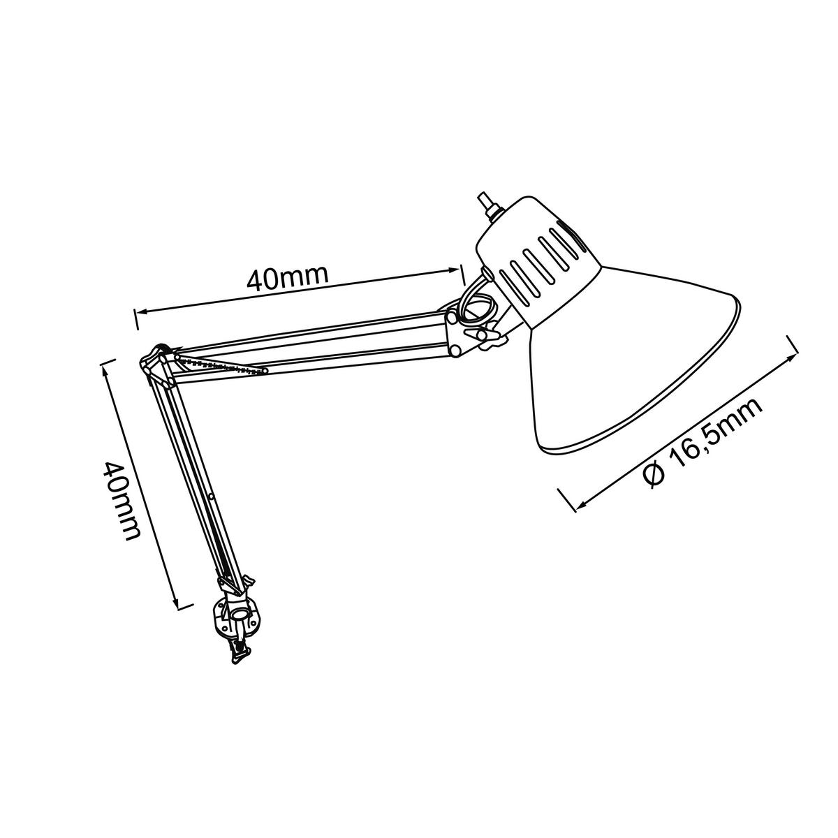 Klemmleuchte 10802/05 Hobby - Weiß, KONVENTIONELL, Metall (17/70cm) - Brilliant