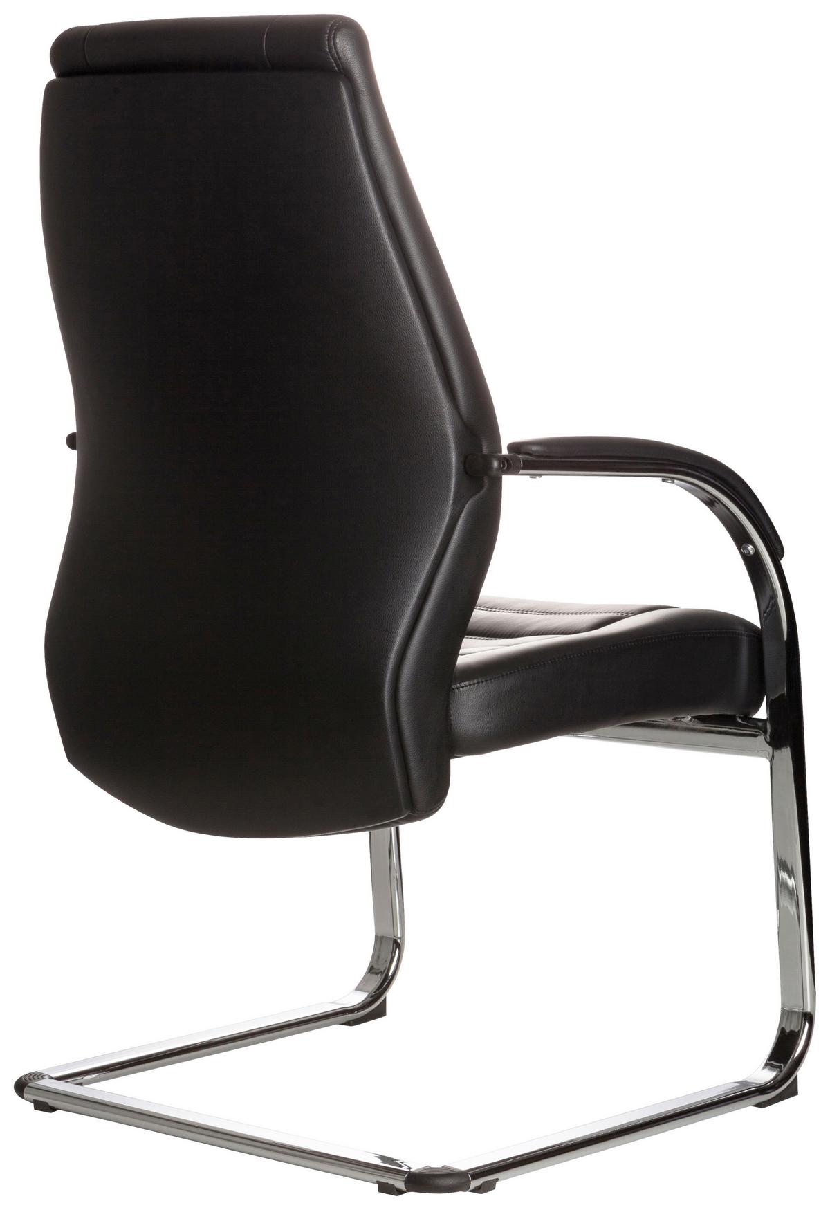 Besucherstuhl Vitoro V Schwarz Bis 150 Kg - Silberfarben/Schwarz, Basics, Textil/Metall (58/107/59cm) - MID.YOU