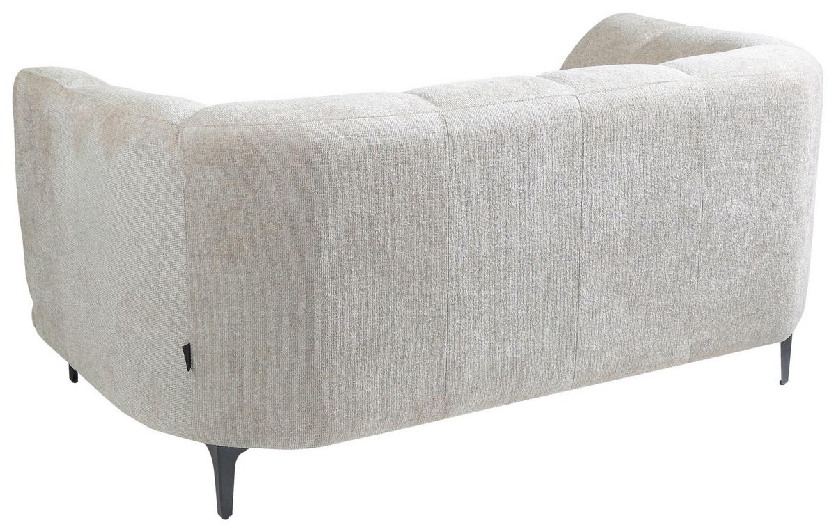 2-Sitzer-Sofa Lou Creme/Schwarz, 166 cm - Creme/Schwarz, Design, Textil (166/77/106cm) - MID.YOU