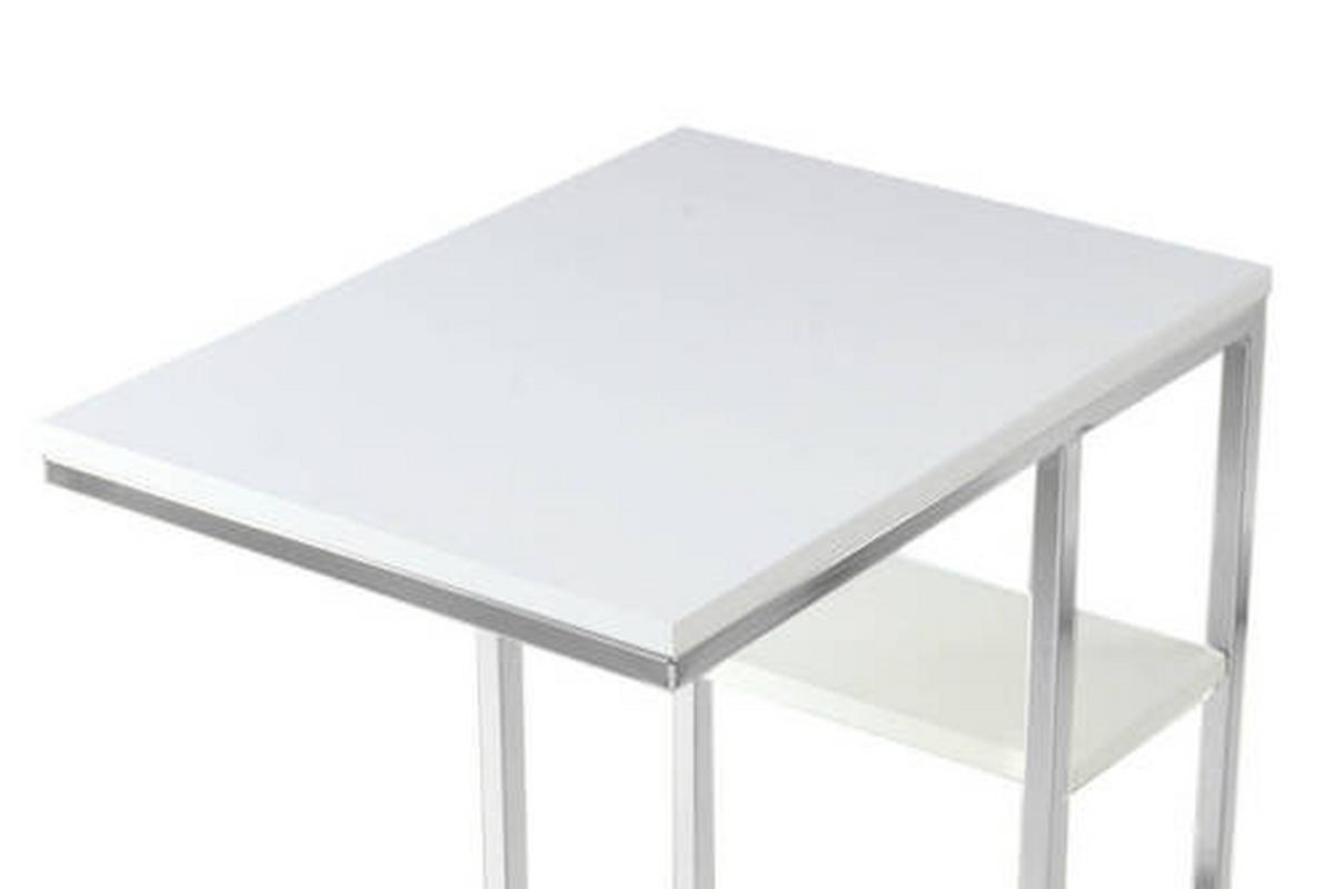 Beistelltisch mit Ablagefach Lucilla, Weiß/Silber - Silberfarben/Weiß, MODERN, Metall (48/35/62cm) - Kayoom