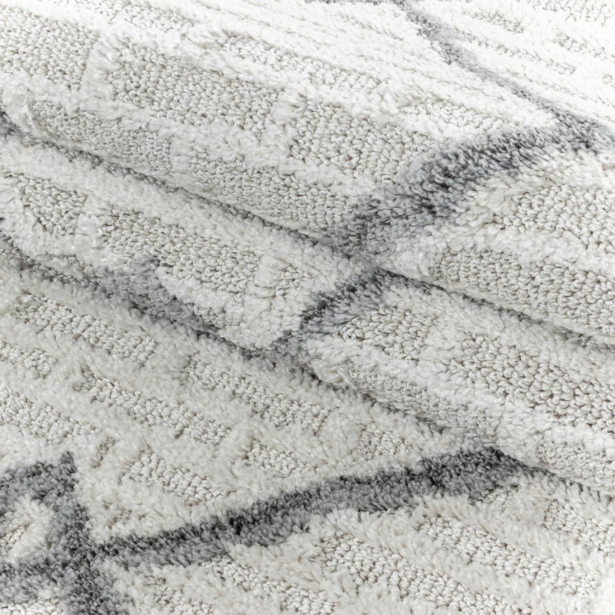 Webteppich Creme/Grau Pisa 80x150 cm - Creme, KONVENTIONELL, Textil (80/150cm)