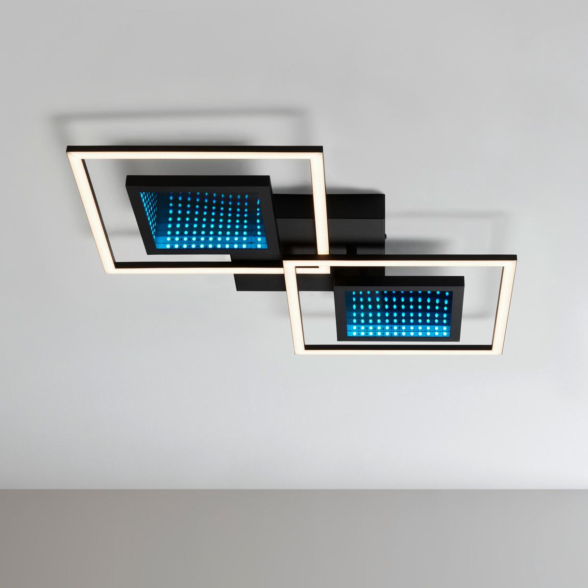 Stropní LED svítidlo Preceval, 74/42cm - černá, kov/plast (74/42/6cm) - Premium Living