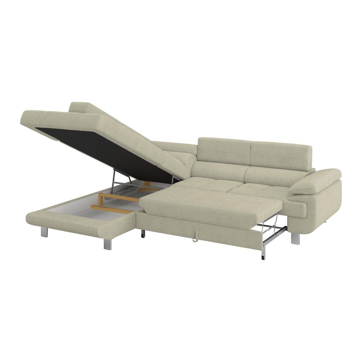 Ecksofa mit Schlaffunktion & Bettkasten Savona Sandfarben - Sandfarben, MODERN, Textil (230/270cm) - Ondega