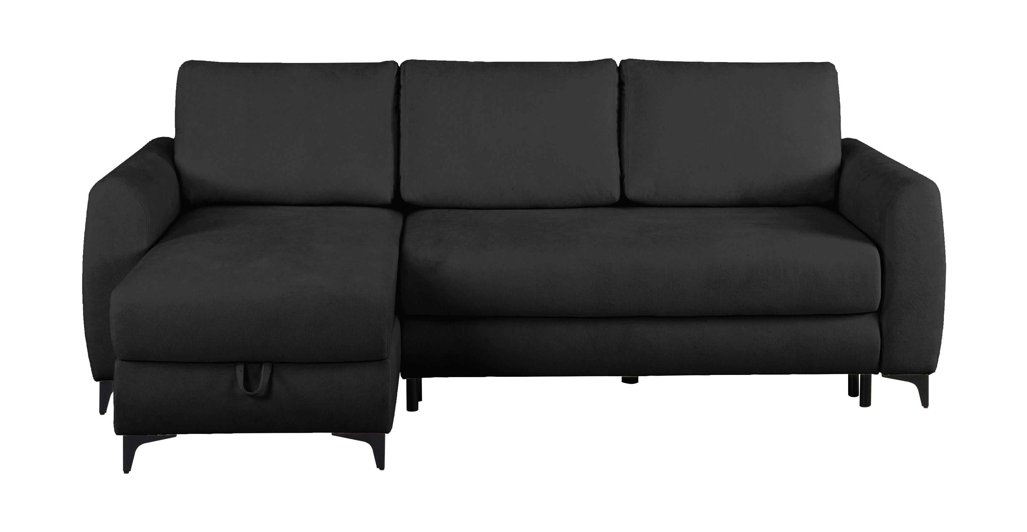 Ecksofa Moli, Anthrazit S: 236x148 cm - Anthrazit/Schwarz, Design, Textil (236/148cm) - MID.YOU