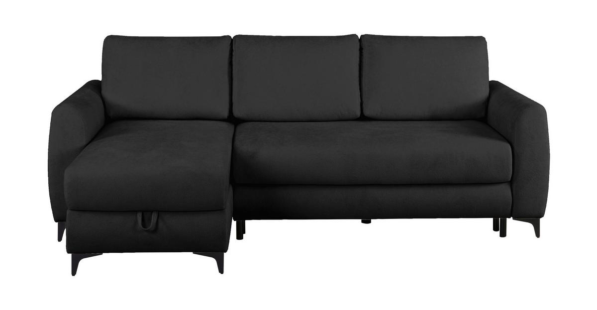 Ecksofa Moli, Anthrazit S: 236x148 cm - Anthrazit/Schwarz, Design, Textil (236/148cm) - MID.YOU