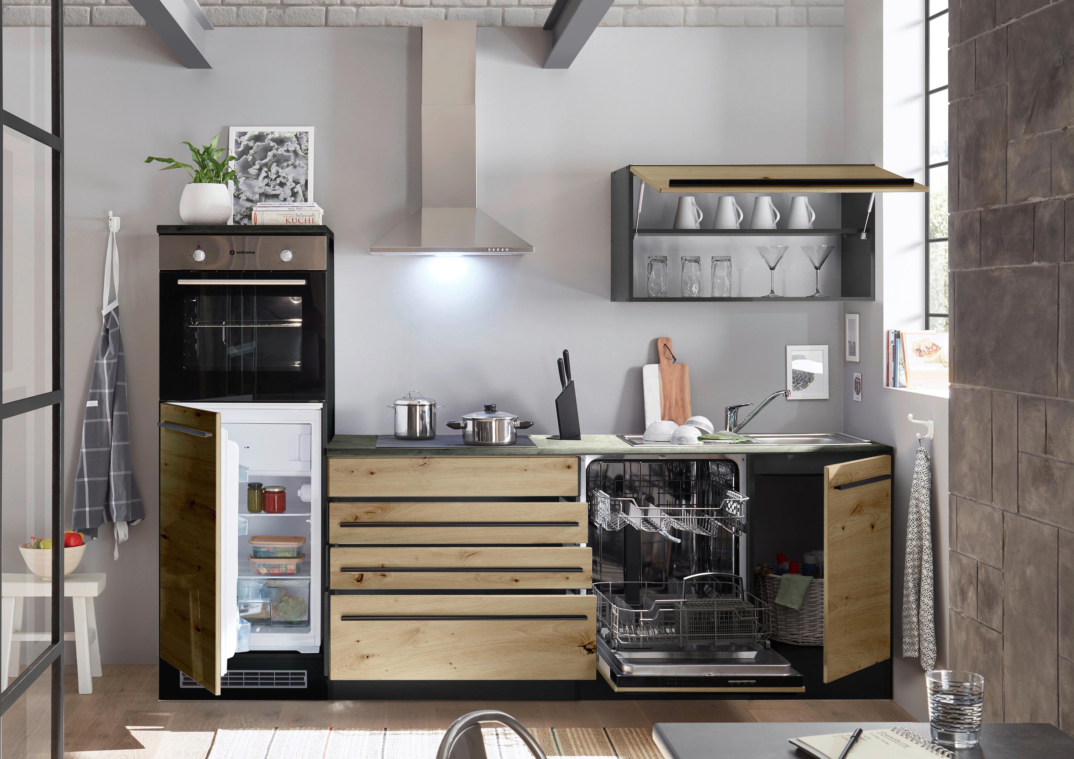 Küchenblock mit Klappschrank & E-Geräten