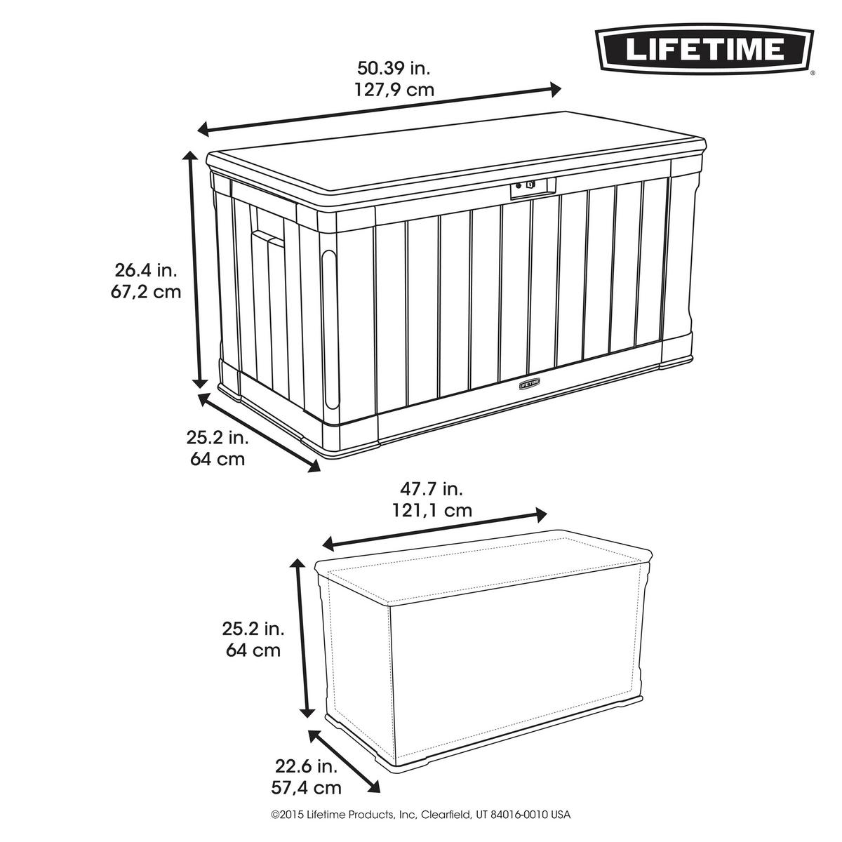 Kissenbox Wasserdicht Harmony 128x67x64 cm 440l  Grau - Grau, Basics, Kunststoff (128/67/64cm)