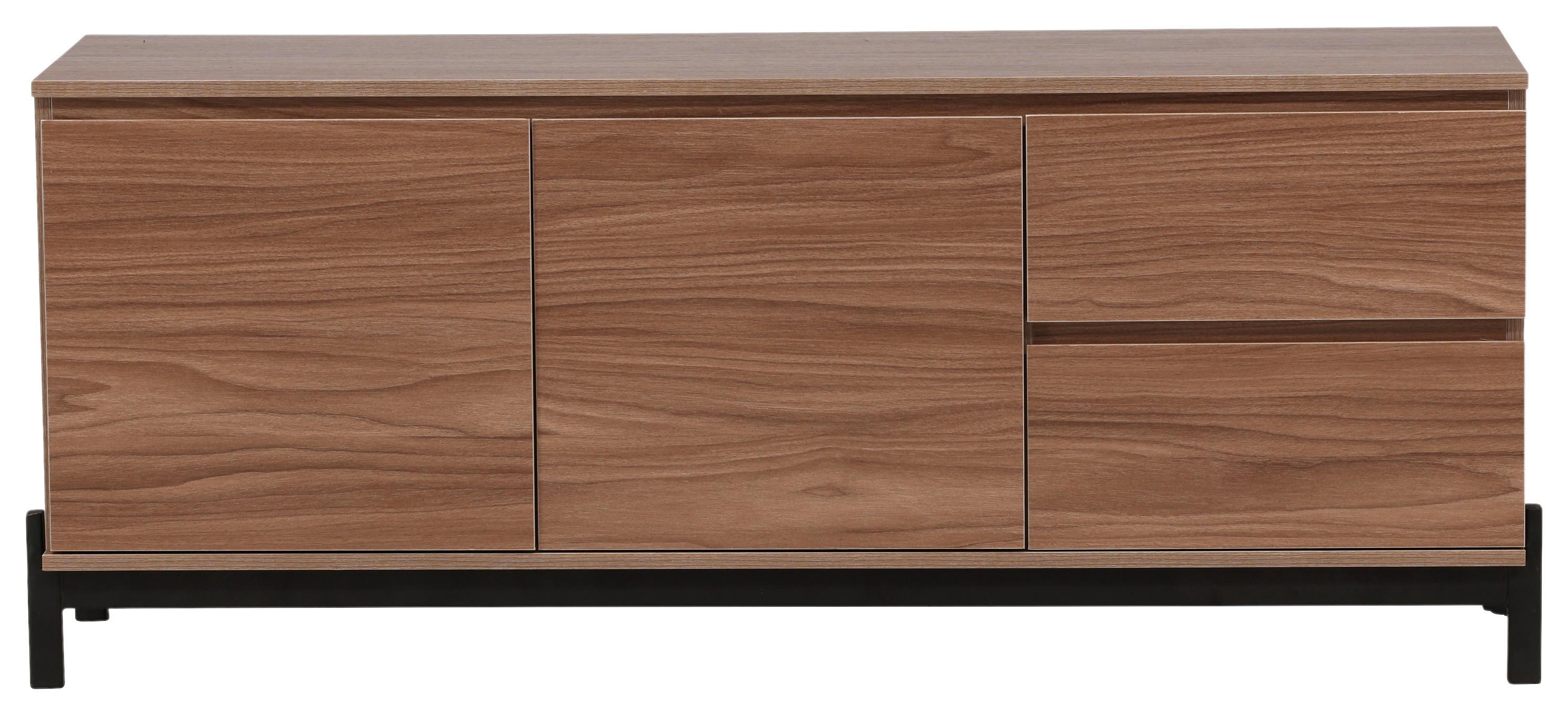 Sideboard Corpus - Nussbaumfarben/Schwarz, Design, Holz/Holzwerkstoff (135/56/40cm) - Livetastic