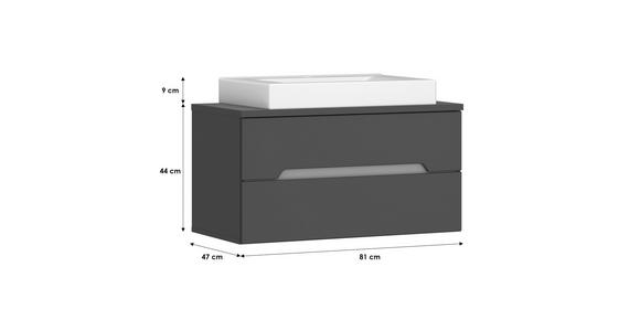 Waschbeckenunterschrank Manhattan Man Lu3 - Anthrazit/Weiß, MODERN, Keramik/Holzwerkstoff (80cm) - Luca Bessoni