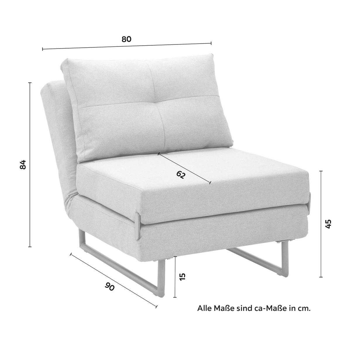 Rozkládací pohovka Malic - béžové - barvy dubu/béžová, Moderní, kov/textil (80/84/90cm) - Bessagi Home