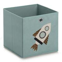 Aufbewarhungskorb 'Rocket' petrol, ca. 28x28x28 cm - Petrol, Basics, Textil (28/28/28cm) - Zeller Present