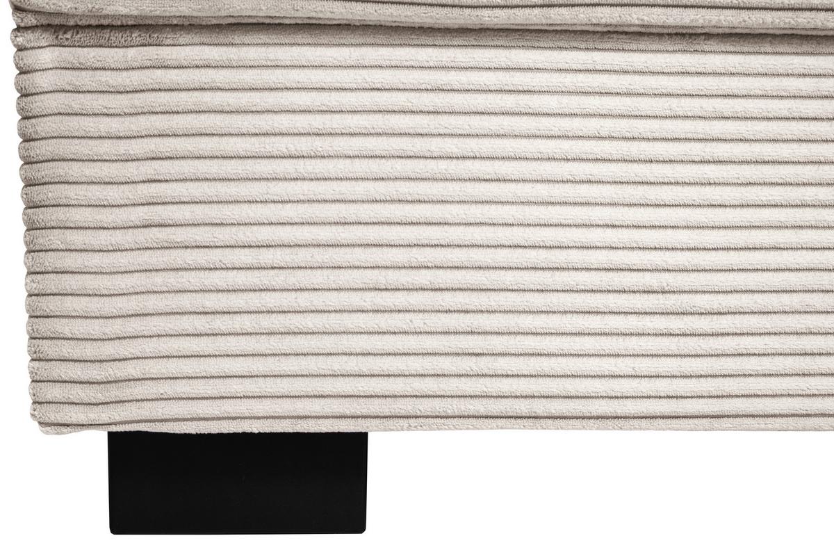 Souprava U MALTE, levá, krémový manšestr - černá/krémová, Moderní, textil/plast (178/305/155cm) - Based