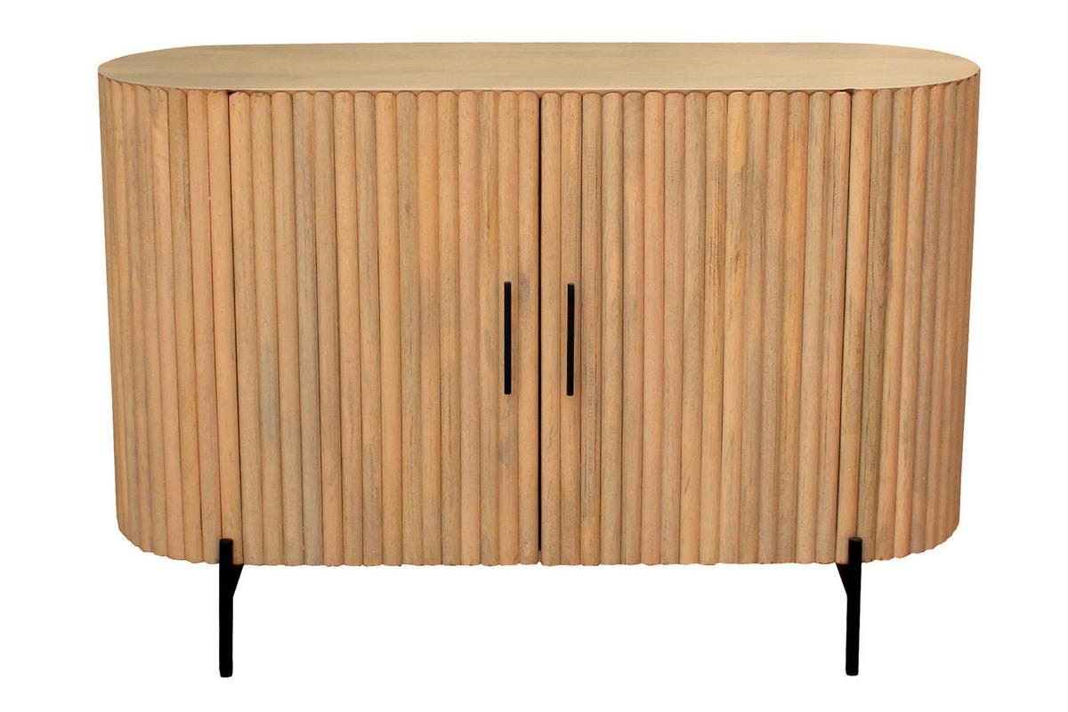KOMMODE Schwarz/Naturfarben B: 120cm - Schwarz/Naturfarben, Design, Holz/Metall (120/80/40cm) - MID.YOU