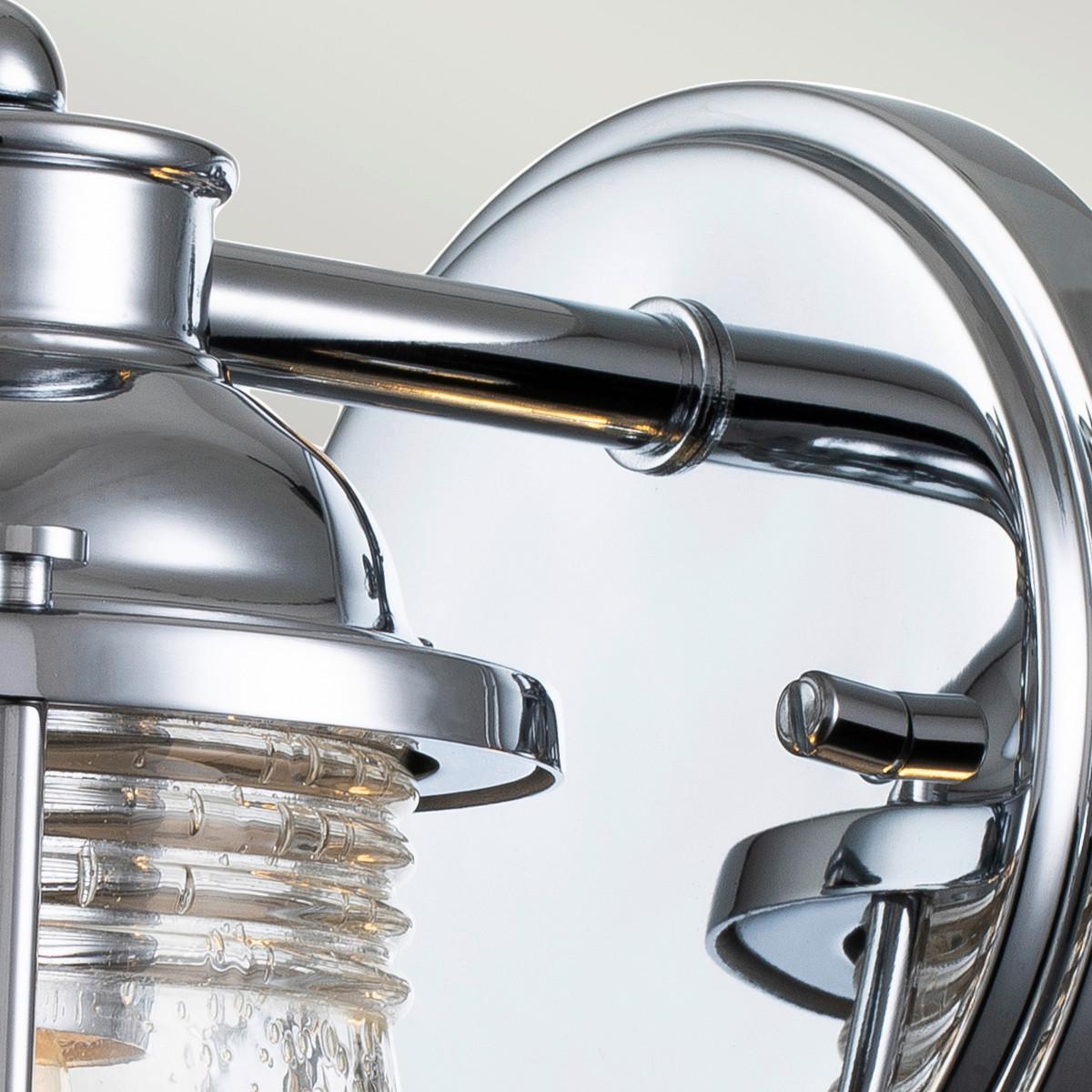 Badezimmer-Wandleuchte Qn-Ashlandbay1-Pc-Bath - Chromfarben, KONVENTIONELL, Glas/Metall (20,6/12,7/16,9cm) - Elstead Lighting