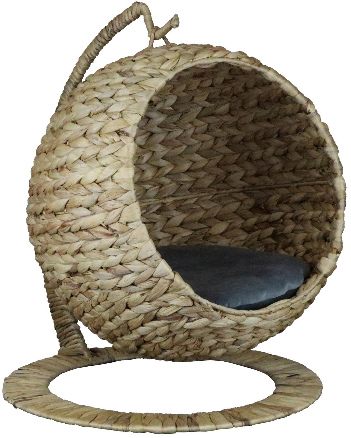 Katzen-Hängesessel Grau/Naturfarben L: 40 cm - Naturfarben/Grau, KONVENTIONELL, Naturmaterialien (40/43/47cm)