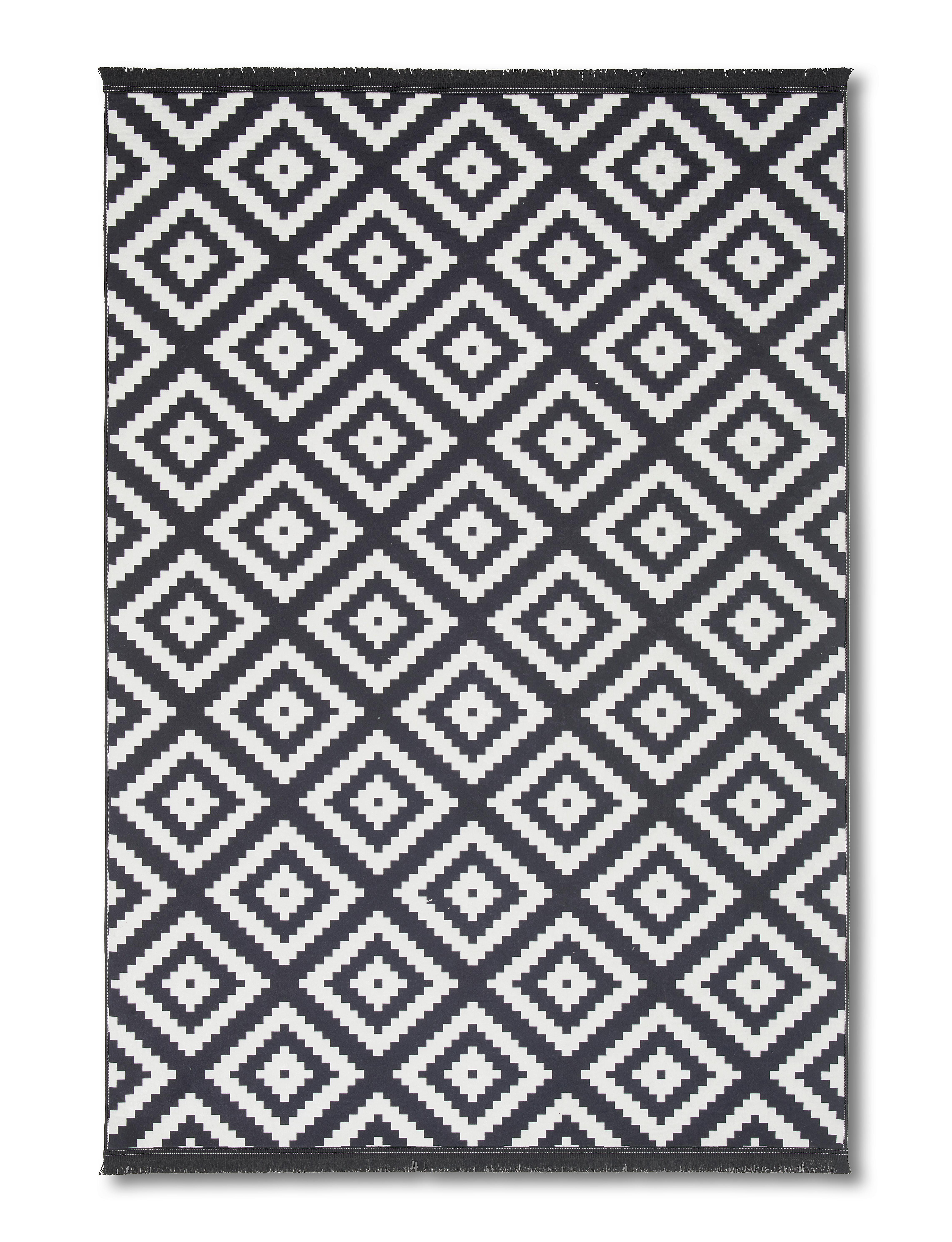 Webteppich Schwarz/weiß Penny 80x150 Cm - Schwarz/Weiß, Basics, Textil (80/150cm) - Luca Bessoni
