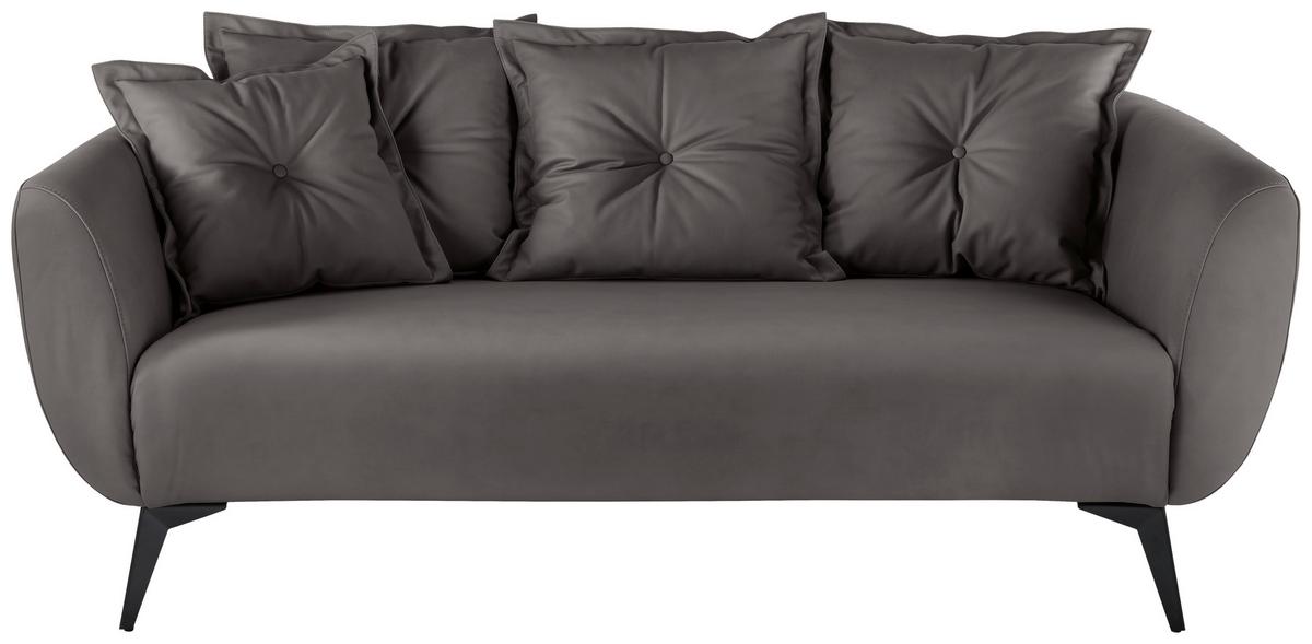 2,5 Sitzer Sofa Baggio Anthrazit B: 196 Cm - Anthrazit/Schwarz, MODERN, Textil (196/94/103cm) - Livetastic