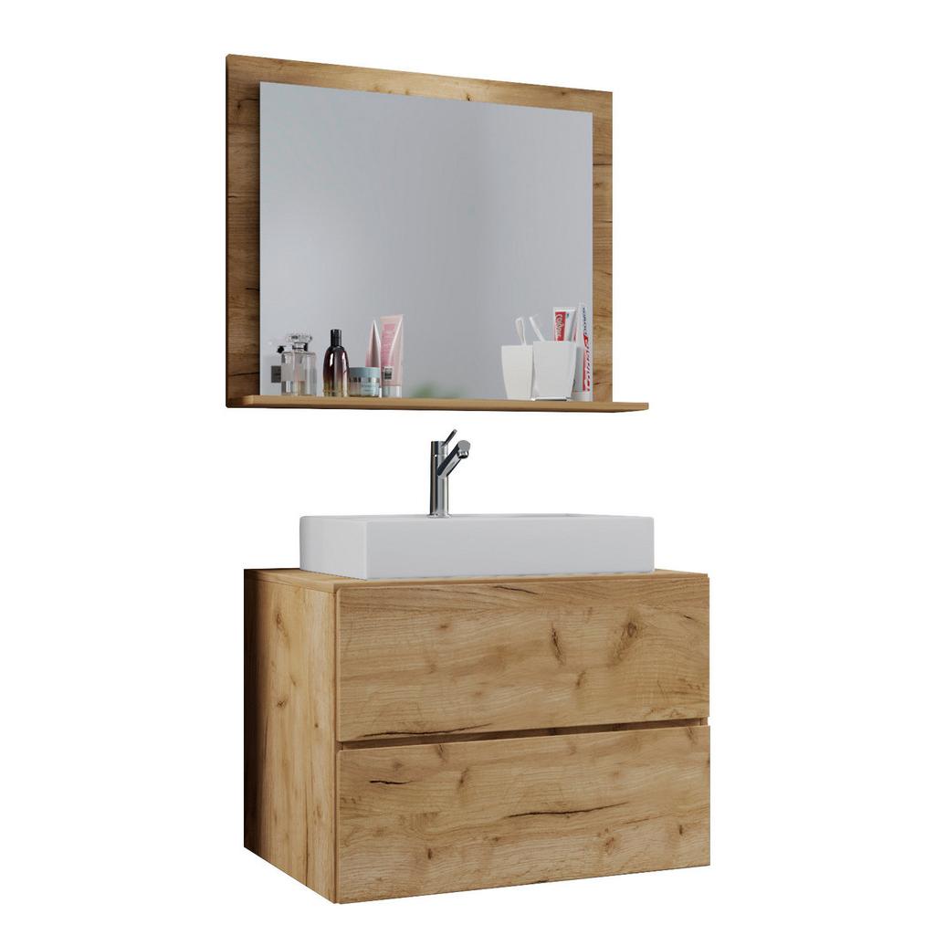 Bademöbel-Set 3--Teilig. Flandu 60 cm Eiche Dekor