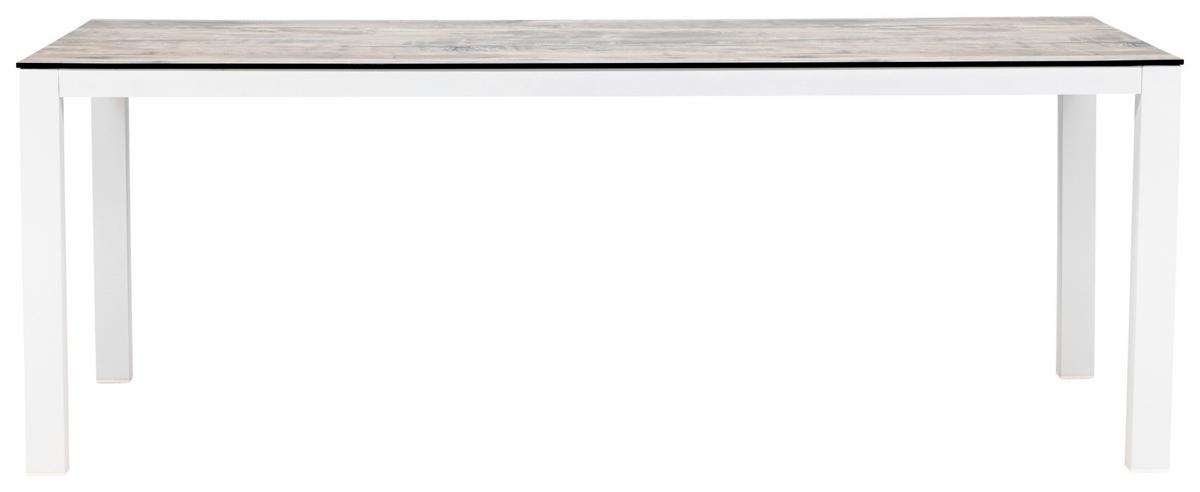 Gartentisch Llama Aluminium L 205 Cm - Weiß/Grau, KONVENTIONELL, Kunststoff/Metall (205/100/75cm) - Gardenson
