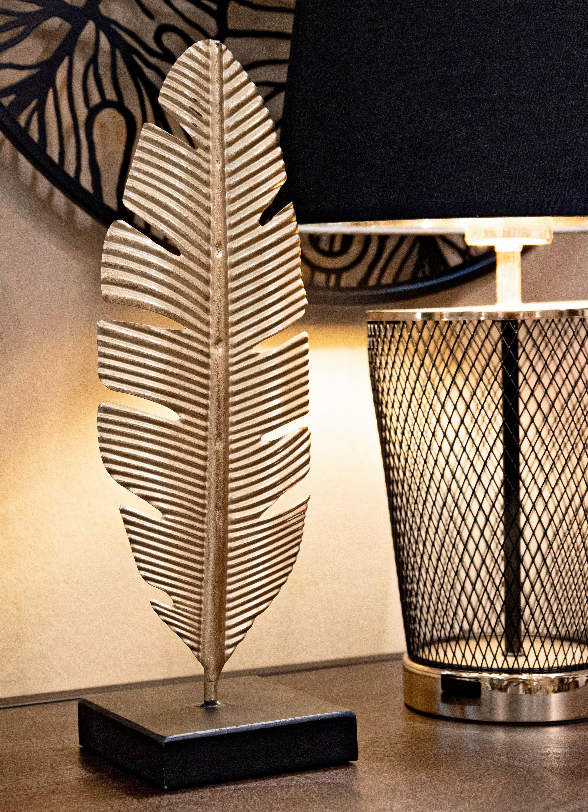 Skulptur Dekor Blatt Mit Kerzenhalter, B: 10 cm - Goldfarben, Basics, Metall (10/34/10cm)