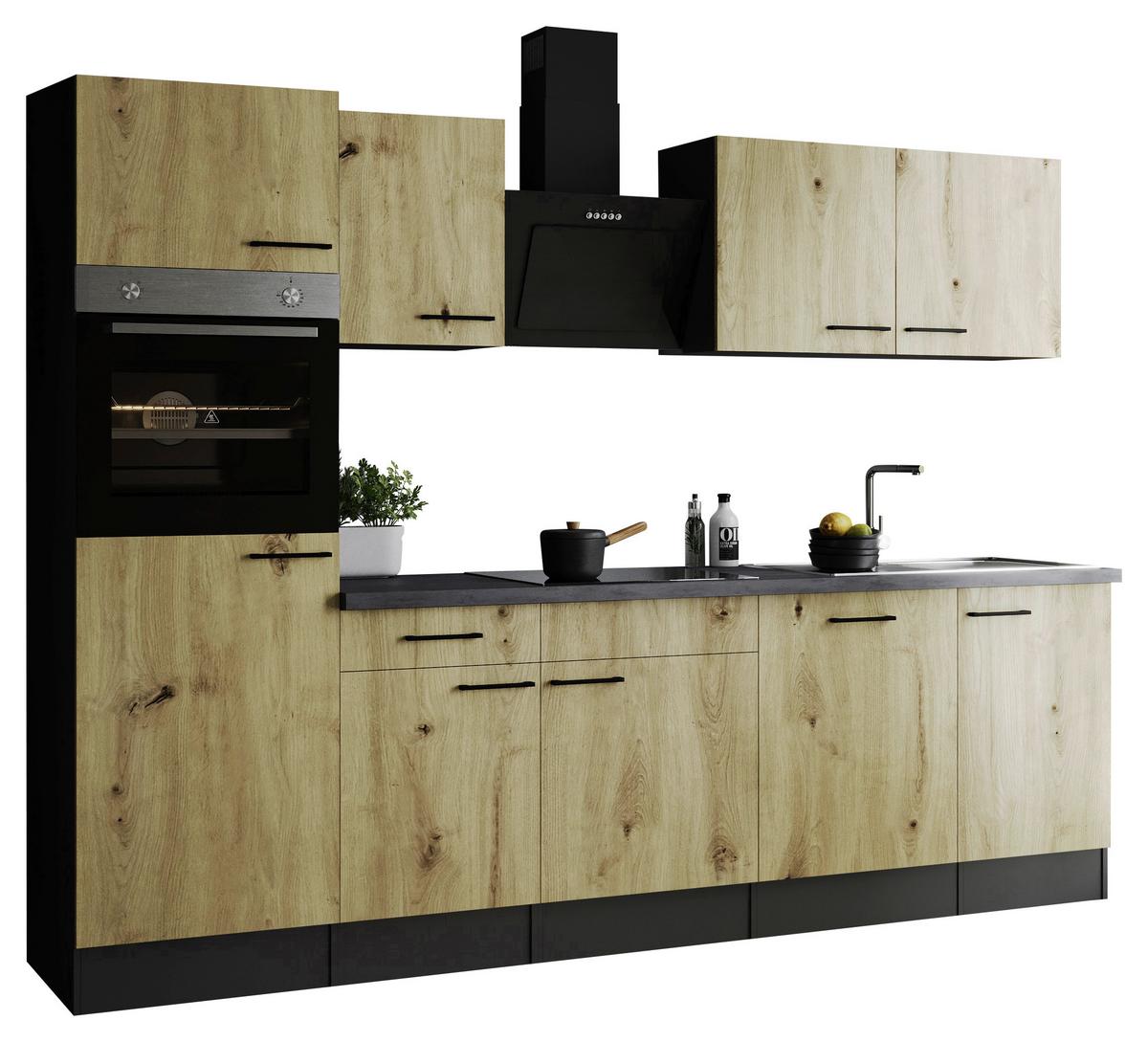 Küchenblock Oliver Artisan Dekor B: 280 cm - Eiche Artisan/Grau, Design, Holzwerkstoff (280cm) - Respekta