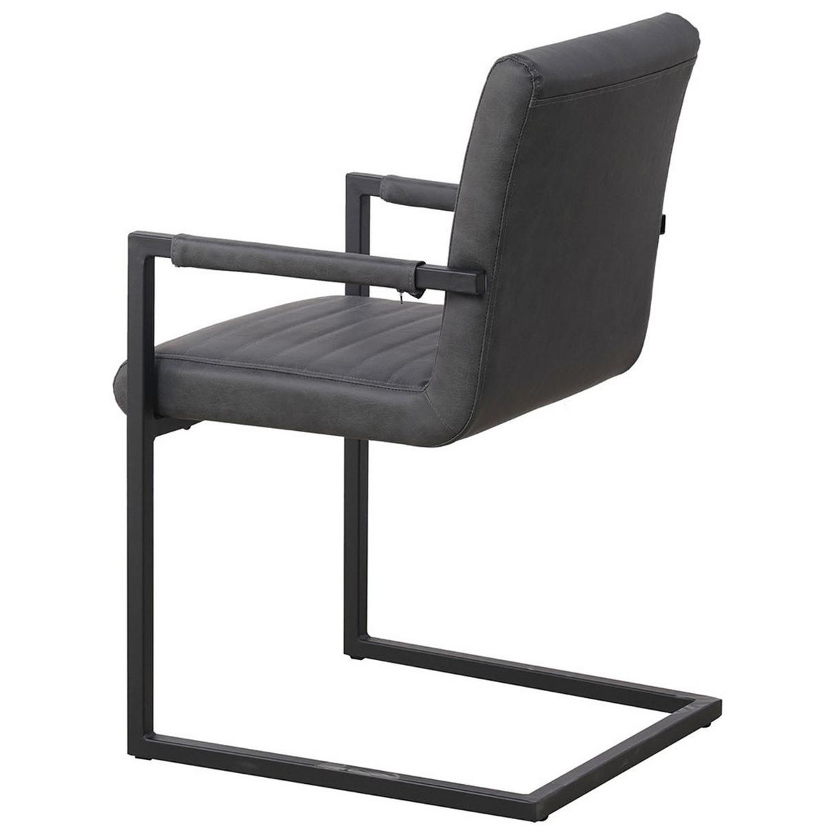 SADA STOLIČIEK S PODRÚČKAMI KUBIS - čierna/sivá, Lifestyle, kov/textil (54/86/57cm) - MID.YOU