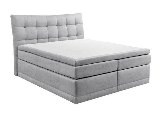 Boxspringbett mit Matratze& Topper 180x200cm Darwin, Grau - Silberfarben/Hellgrau, KONVENTIONELL, Holzwerkstoff/Textil (180/200cm) - Carryhome Boxspringbett mit Matratze& Topper 180x200cm Darwin, Grau - Silberfarben/Hellgrau, KONVENTIONELL, Holzwerkstoff/Textil (180/200cm) - Carryhome