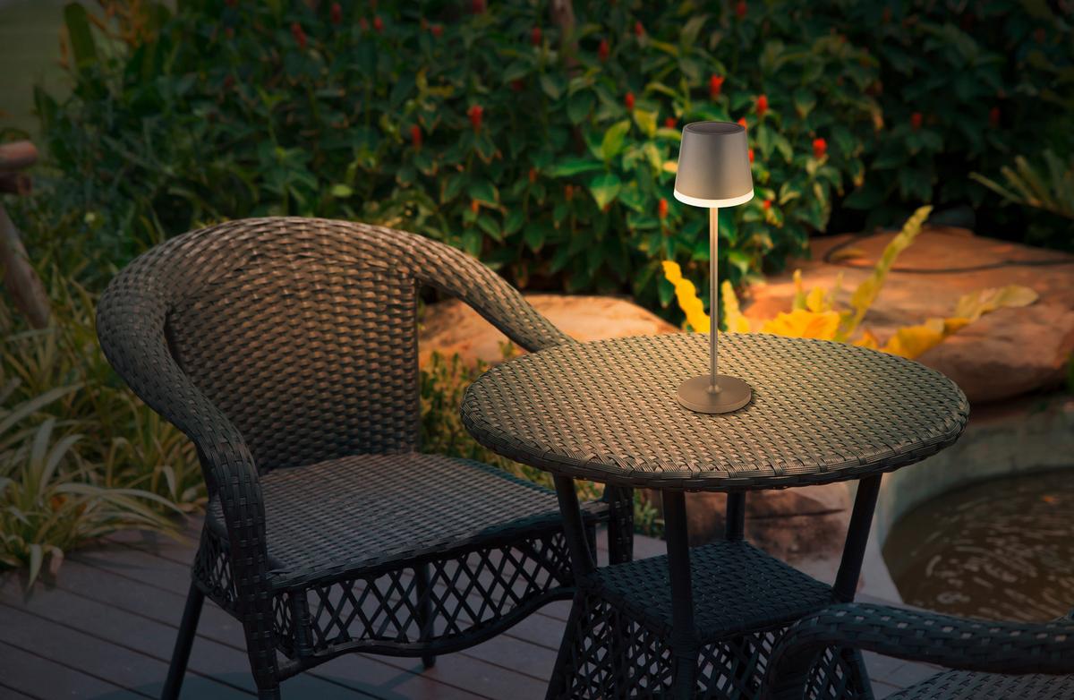 Solarleuchte 36637a - Anthrazit/Schwarz, Design, Kunststoff/Metall (11/26-41cm) - Globo