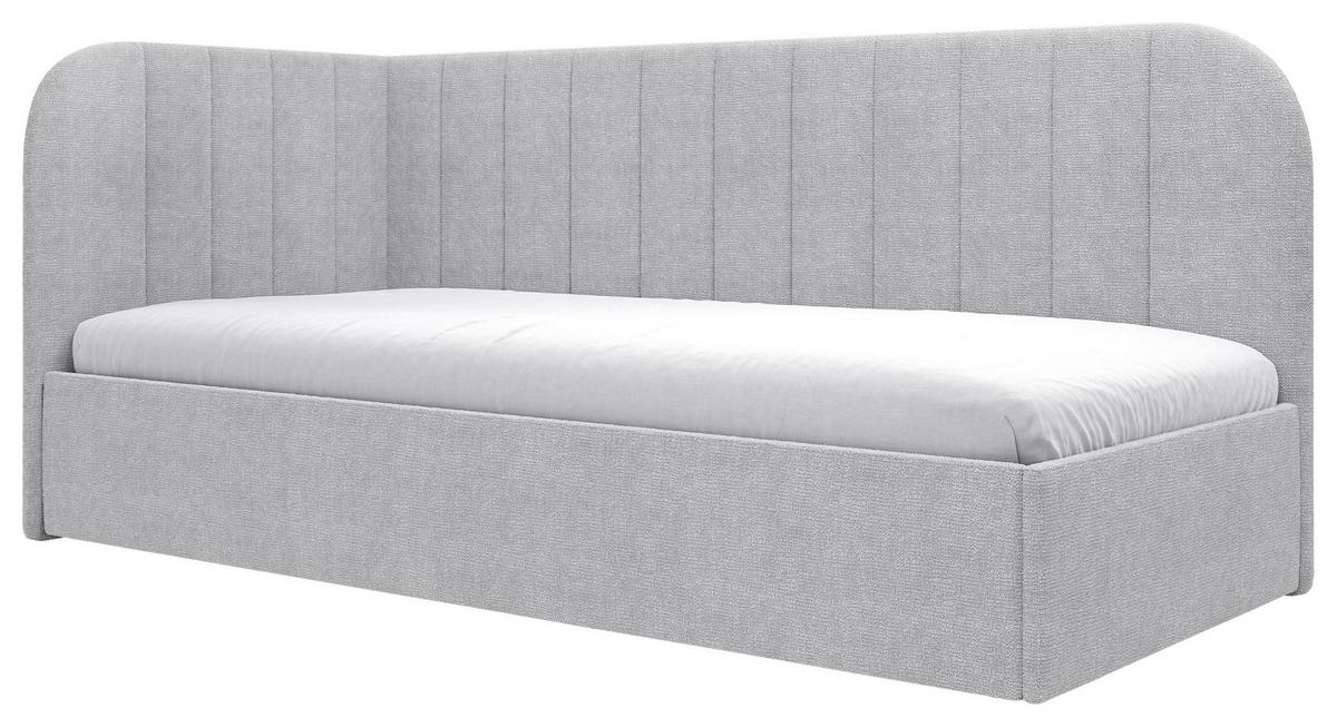 Polsterbett Millow Links Grau Lf: 90x200 Cm - Schwarz/Grau, MODERN, Holz/Holzwerkstoff (90/200cm) - MID.YOU