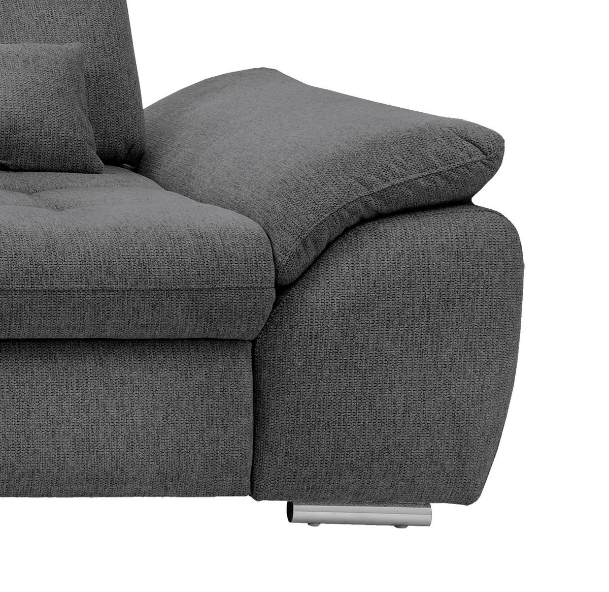 Ecksofa Mit Bettkasten Rigatti Anthrazit S: 184x314cm - Chromfarben/Anthrazit, MODERN, Textil (184/314cm) - Livetastic