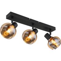 Spotlámpa Samir - fekete/borostyánszínű, Modern, Üveg/fém (41/10,5/13,5cm) - James Wood