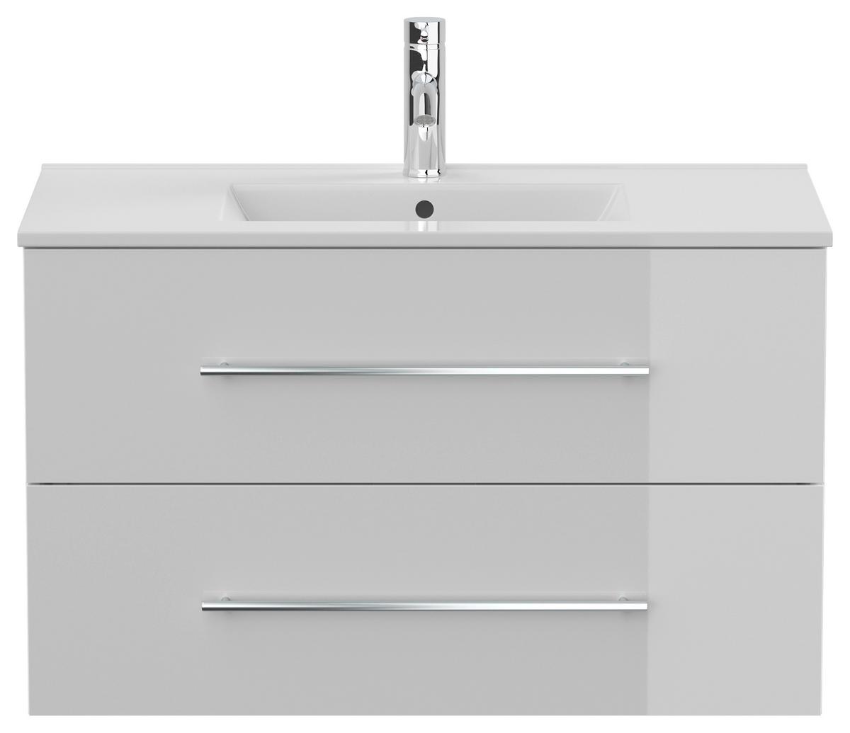 WASCHTISCHKOMBI Homeline, Weiß HG B: 91 cm - Weiß Hochglanz/Weiß, Basics, Keramik/Holzwerkstoff (91cm) - MID.YOU