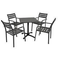Gartenmöbel Set 5-Tlg. Treviso Metall - Anthrazit/Schwarz, Basics, Metall (55/88/63cm) - Gardenson