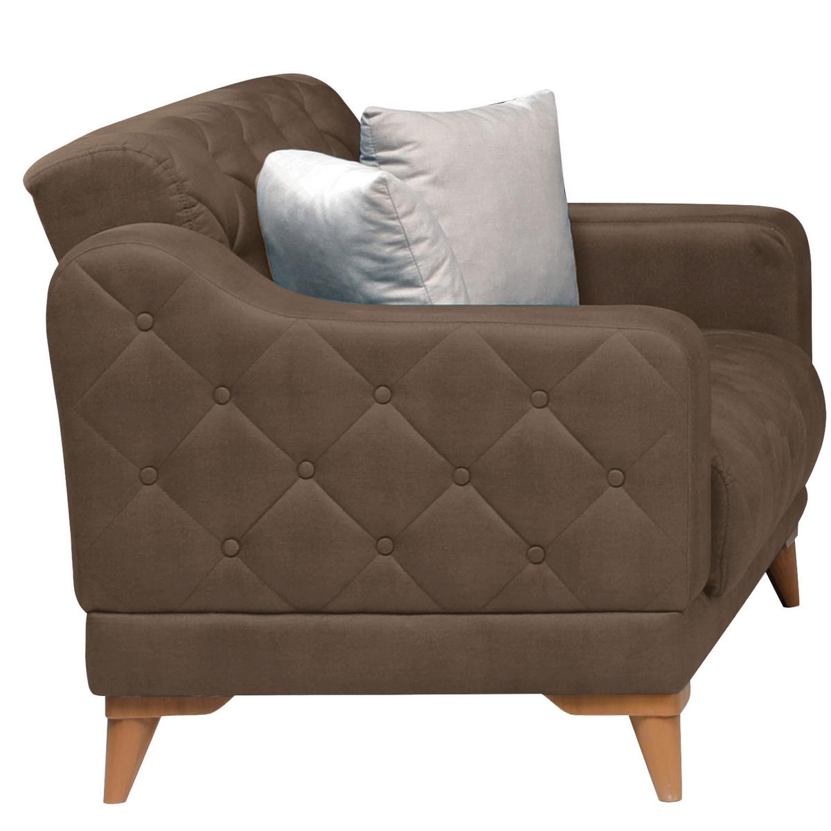 Polstersessel Leton Webstoff Braun - Hellbraun/Braun, Design, Textil (75/76/92cm) - Livetastic