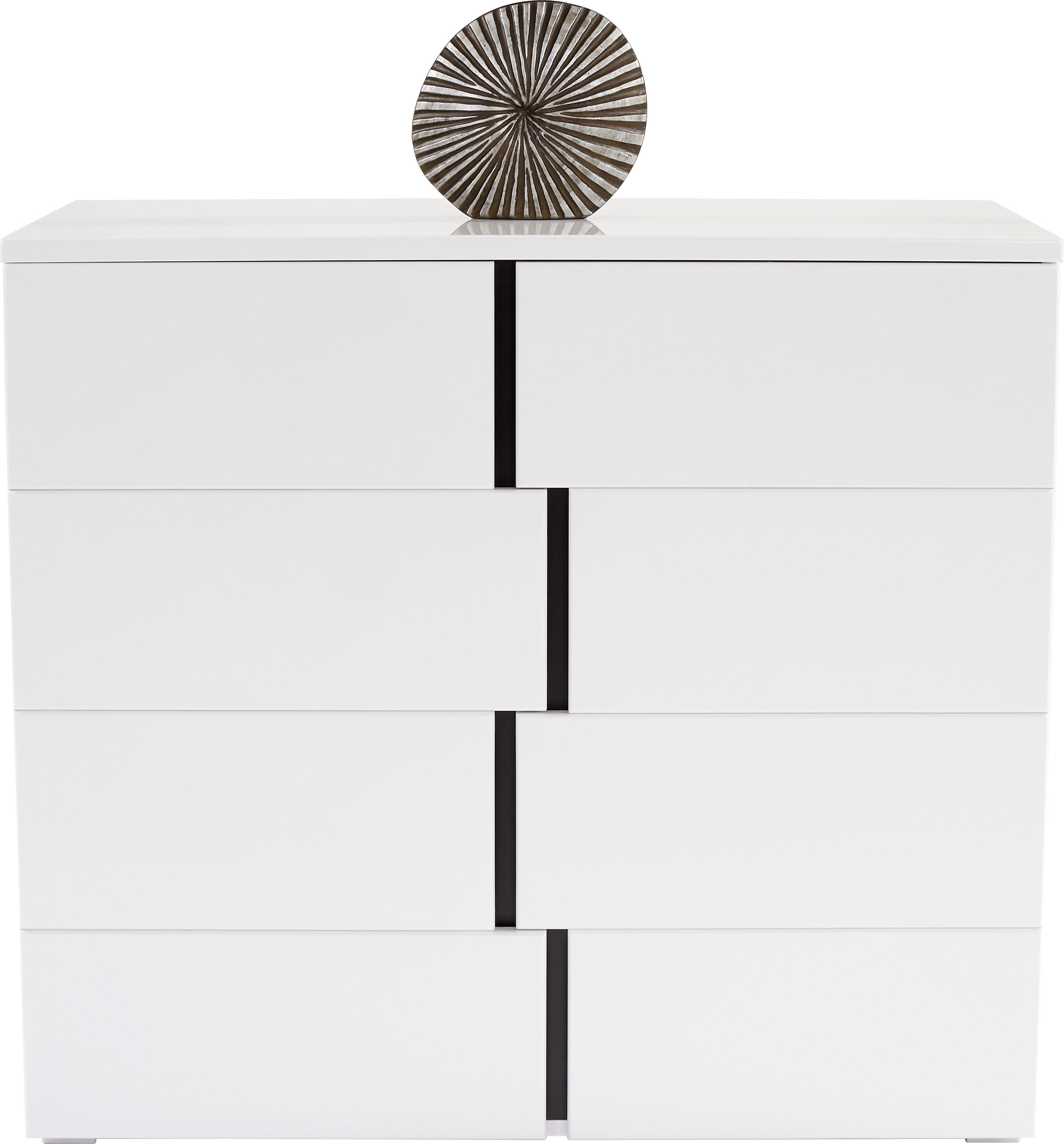KOMODA SPLIT - čierna/biela, Modern, kompozitné drevo (100/90/42cm)