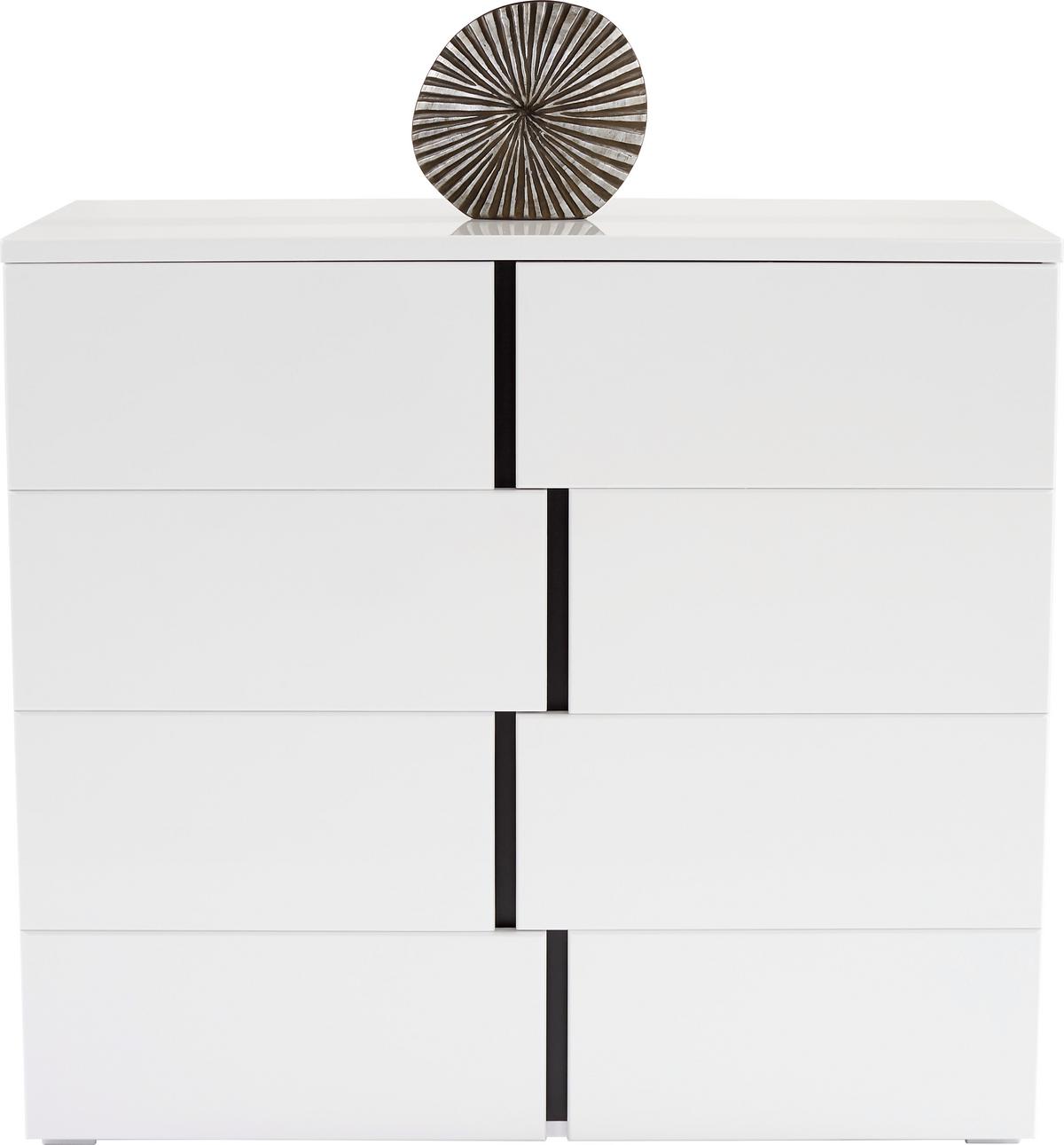 KOMODA SPLIT - čierna/biela, Modern, kompozitné drevo (100/90/42cm)